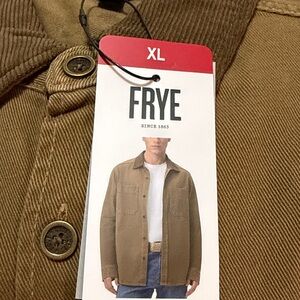 Frye Barn Denim Shacket with Brown Collar XL NWT